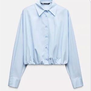 Zara Sky Blue Button-Down Shirt